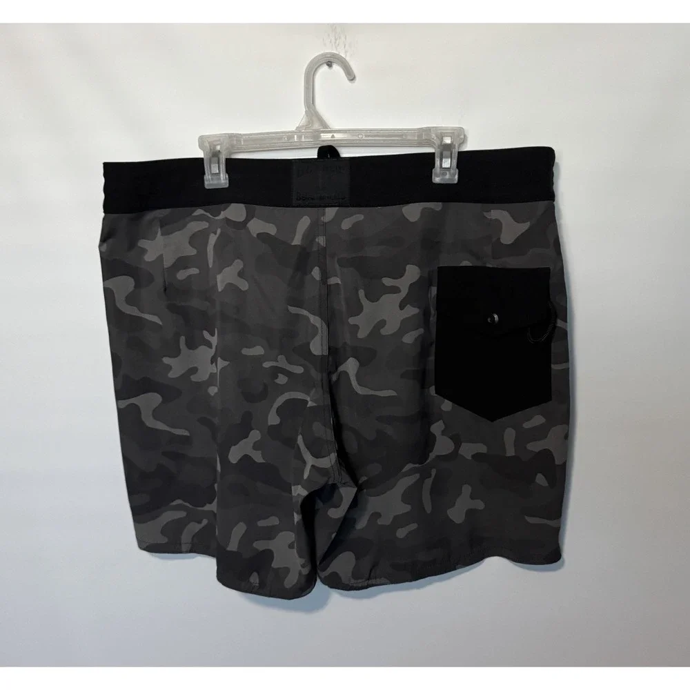 Birdwell Beach Britches Board Shorts Mens 40 Gray Camo Stretch Surf Beach Trunks